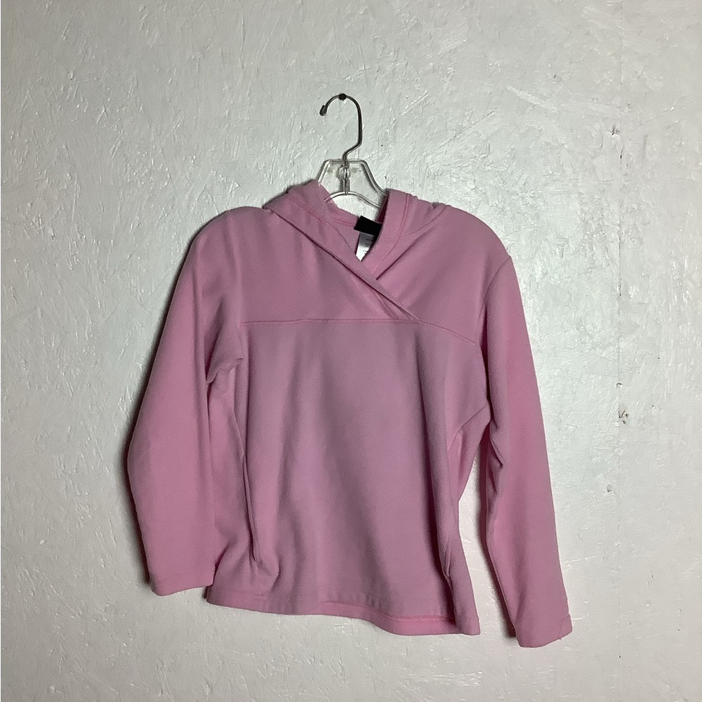 Women’s XS Patagonia light pink fleece pullover with hood and pockets